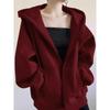 Women's Gray Hooded Cardigan Sweatshirt - Autumn 2026 Korean Style
