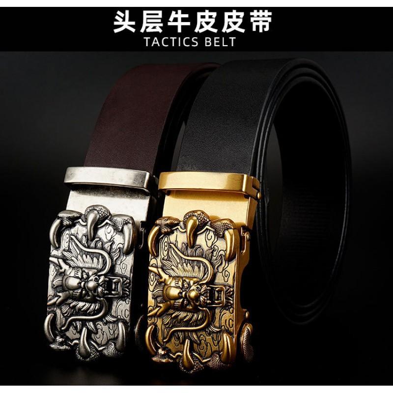 2020 Men's Leather Belt Business Automatic Buckle First-layer Cowhide Youth Korean Style Pants