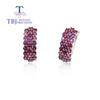 Natural Brazil Rhodolite Garnet Earring Round 2.5mm Classic Simple Gemstone Fine Jewelry 925 Sterling Silver for Women