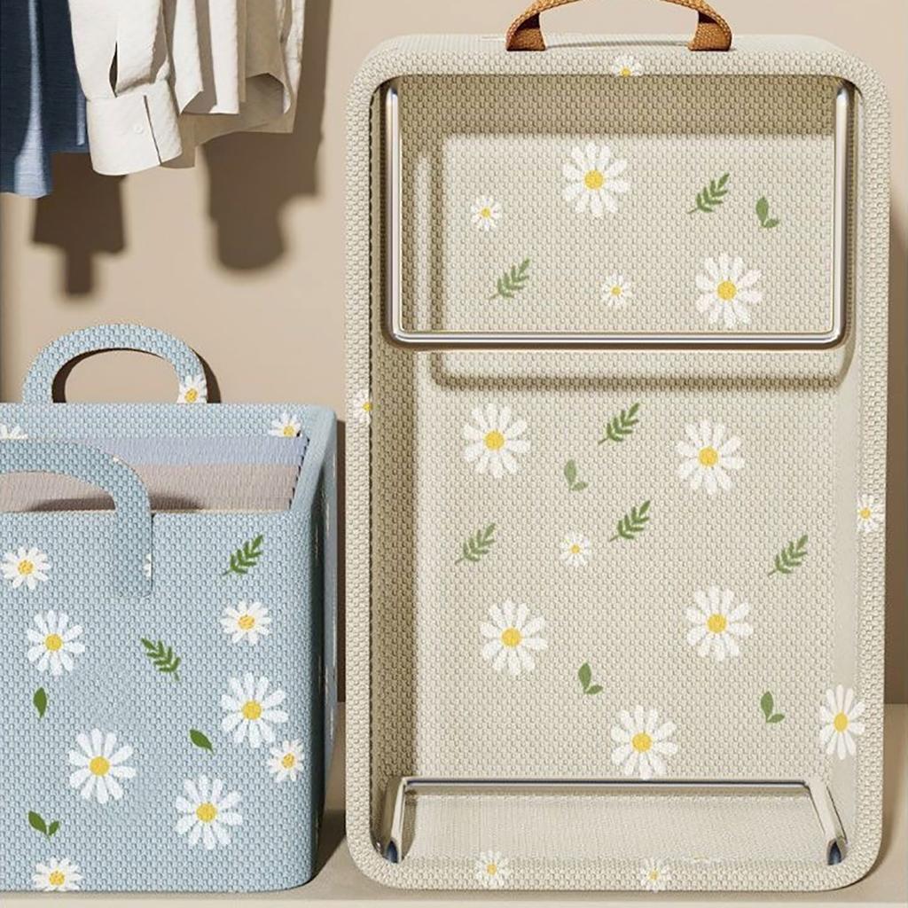 1pc Drawer Storage Box With Handles, Leggings Drawer Storage Basket For Clothes, Blankets, Toys, Household Wardrobe Organizer,