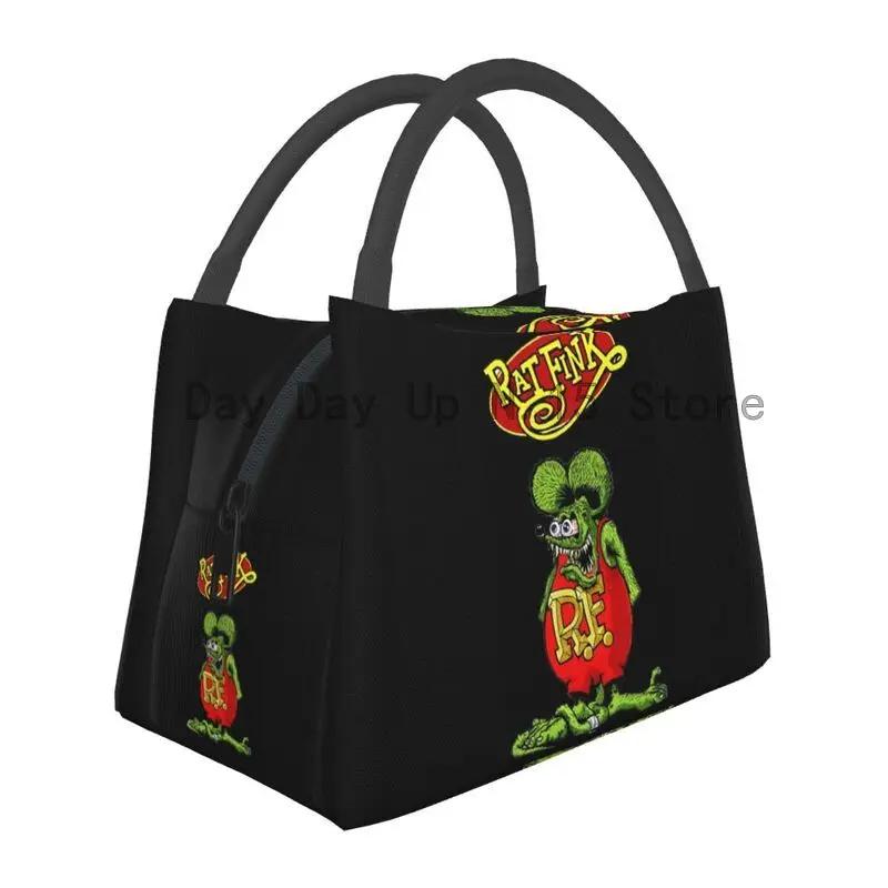 Ratfink Ride Insulated Lunch Bags for School Office Rat Fink Waterproof Thermal Cooler Bento Box Women Lunchbag