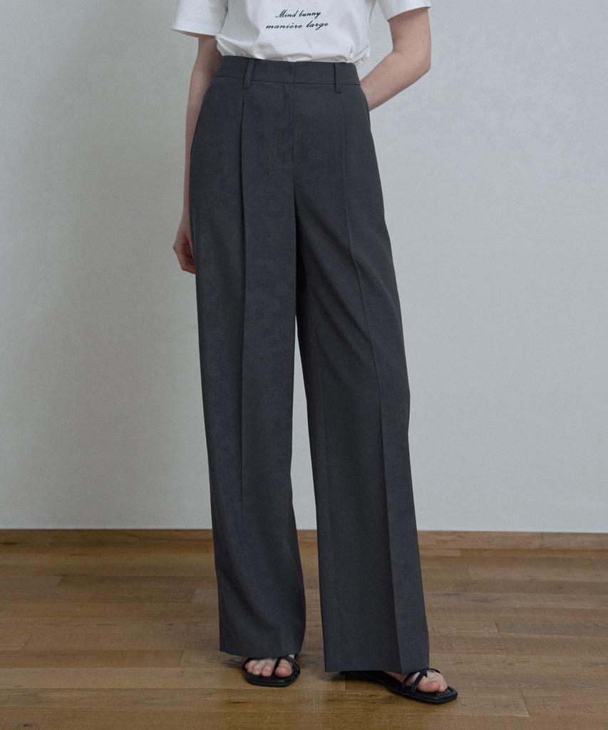 MIND BRIDGE WOMEN [W] Single-Pleat Wide Slacks - 3 Colors