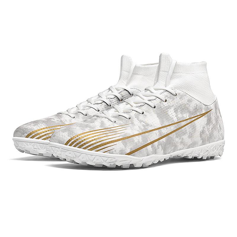 Football Shoes Men's and Women's High-top Broken Nails Student Adult Artificial Grass Ag Long Nails Non-slip Children's Sneakers Sports