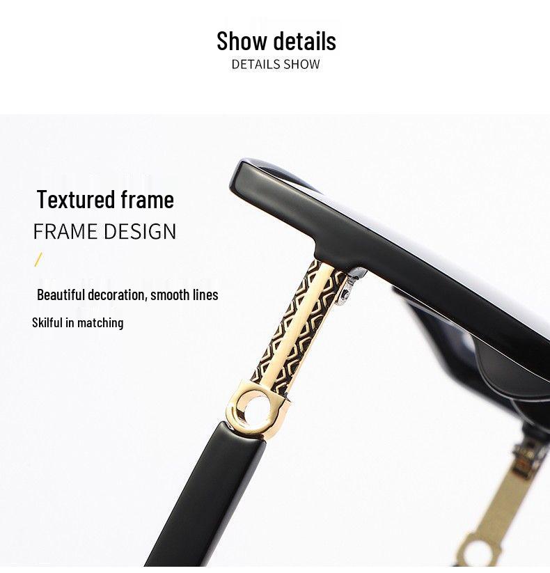 Metal Temple Polarized Large Frame Sunglasses - Women's Minimalist Versatile Sun Protection Fashion