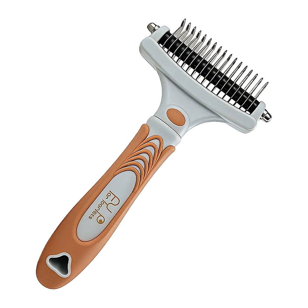 Double Sided Pet Grooming Brush with Stainless Steel Pins and Soft Bristles for Removing Loose Hair and Detangling Fur Suitable for Dogs and Cats
