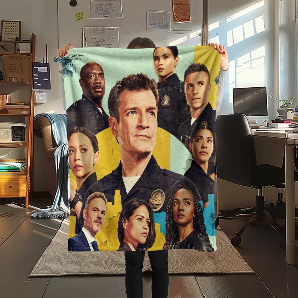 The Rookie, Coperta a Quadri di Flanella, Alta qualità, Confortevole per Tutte le Stagioni, Decorazione per la Casa, Calore e Comfort, Perfetta per Regali.
