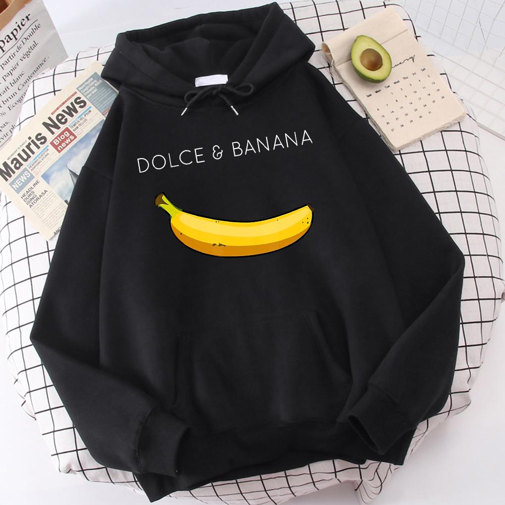 

Женская толстовка с длинными рукавами, забавная одежда с принтом Dolce & Banana, джоггеры, винтажная модная одежда, толстовки для творчества и улицы