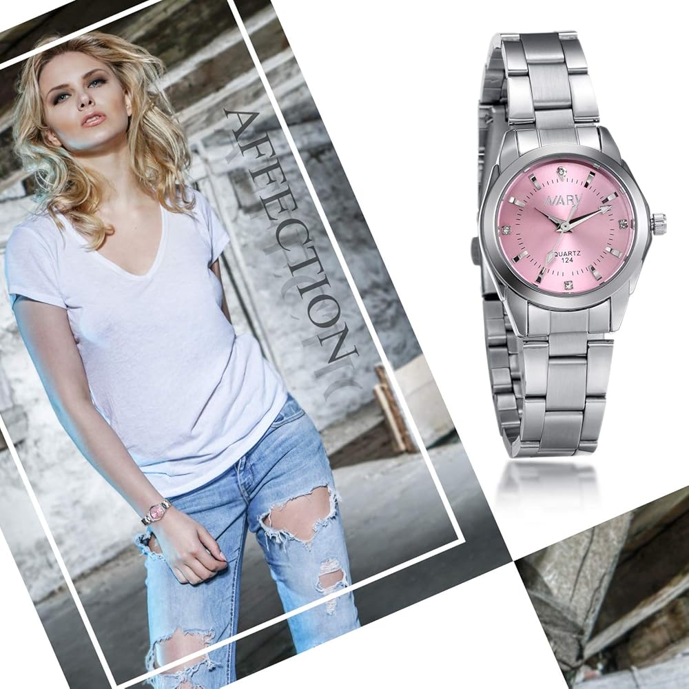 Jewelrywe Women's Analog Fashion Watch Waterproof Stainless Steel Band Accessories