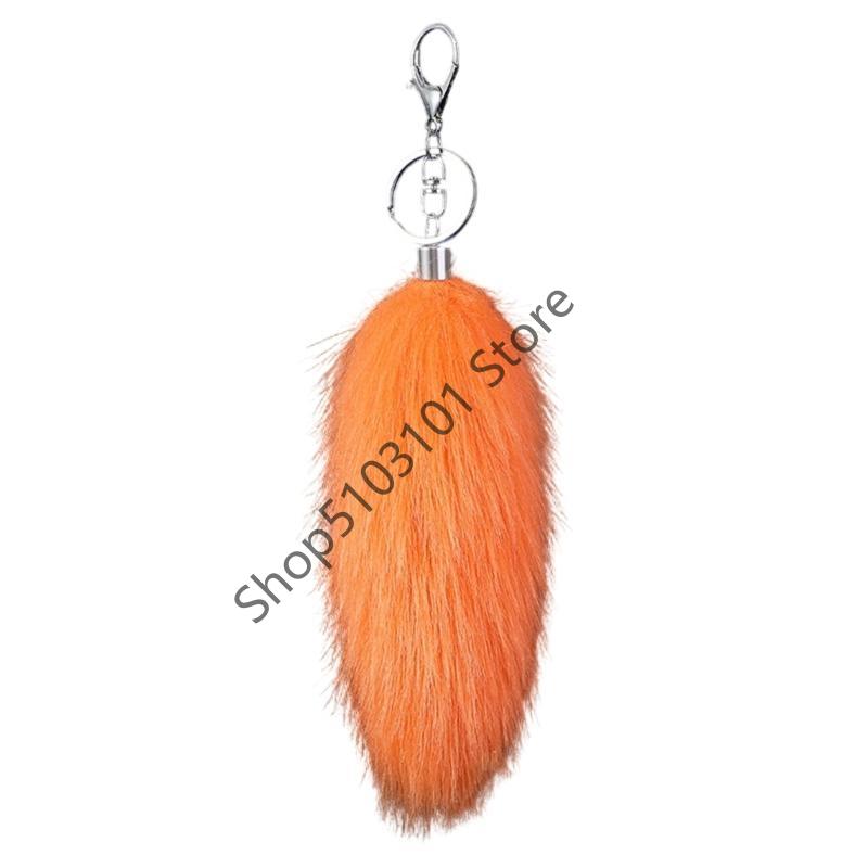 16cm Foxes Tail Keychain Faux Furs Foxes Tail Keyring Soft Furry Bag Hangings Charm Pendant Key Handbag Pendant Accessorise