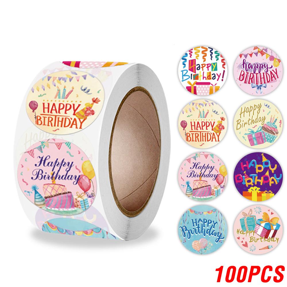 100-500 Stück Niedliche Alles Gute zum Geburtstag Aufkleber Geburtstag Geschenk Dekoration Etikett Verschlussetikett Kinderspielzeug Geschenkverpackung Scrapbooking Aufkleber