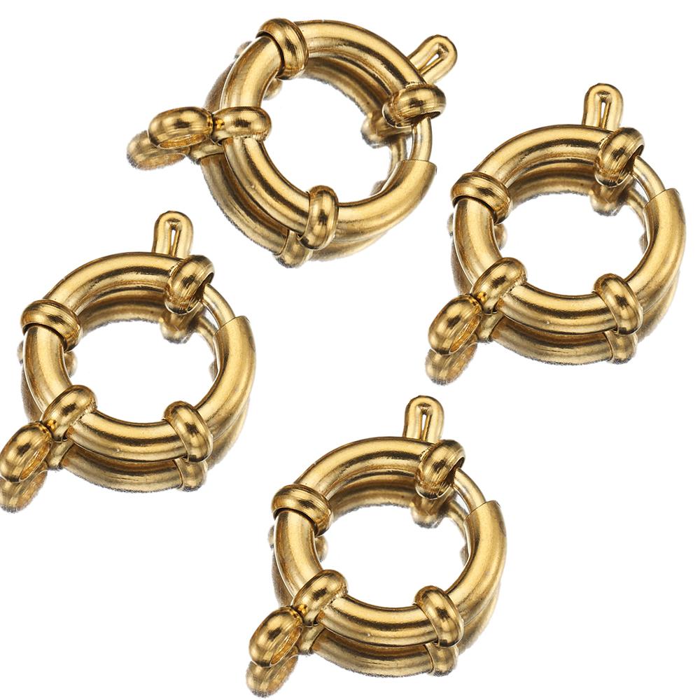 4 Stück 10-18mm Edelstahl Federverschlüsse Runder Seglerverschluss Armband Zwei Ösen Verbinder DIY Schlüsselbein Halskette Schmuckherstellung