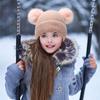 High Stretch Thick Beanie Warm Caps Women Pompom Hat Winter Hat Parent-child Hat