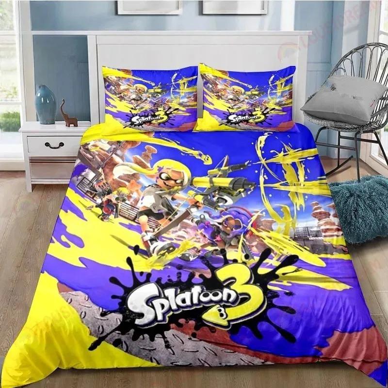 Comforter Cartoon Game New Fashion Design Bedding Set Splatoons Girls Boys Adult Bedding