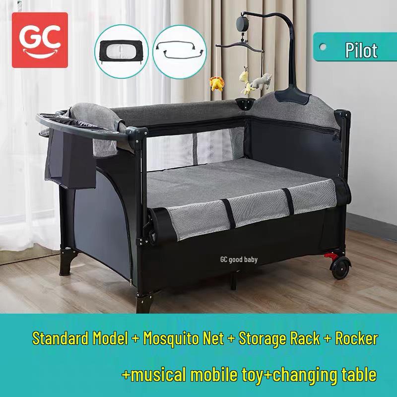 Portable Foldable Baby Bed and Rocker - Newborn Movable Splicing Bedside Crib