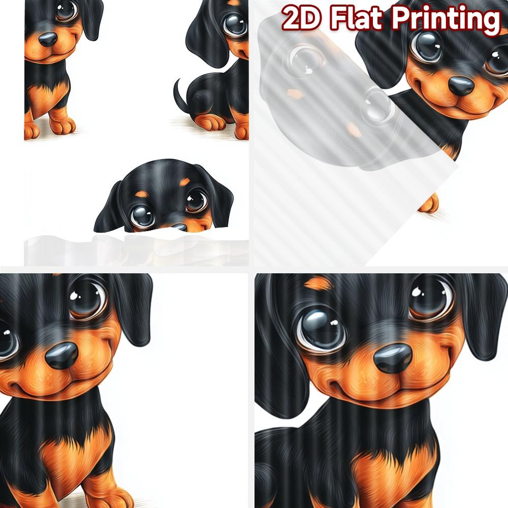 2D flat printing 2pcs Curtain Cute Dachshund Puppy Digital Printed Polyester Drapes Festive Curtains for Booths Studio