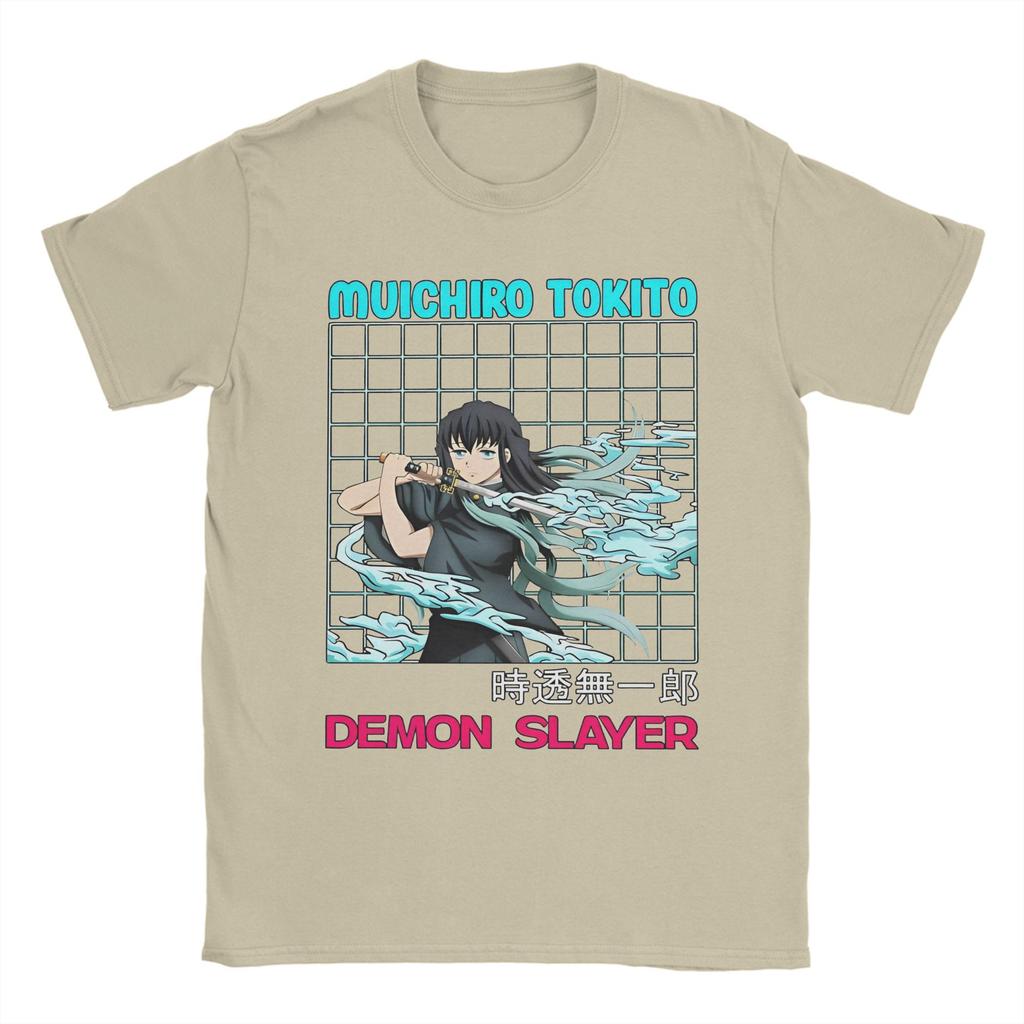 Muichiro Tokito T-Shirt Men Women Anime Demon Slayer Vintage Cotton Tee Shirt O Neck Short Sleeve T Shirt Summer Tops
