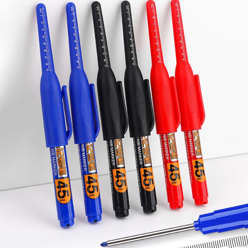 Marker multifuncțional cu cap lung, 45 mm adâncime, pentru gaură de găurit, impermeabil, pentru baie, prelucrarea lemnului, stilou de tâmplărie