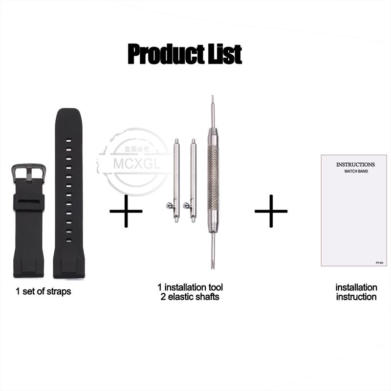 Curea de ceas din silicon pentru seria Casio PROTREK PRG-650Y Prg600 PRW-6600 Bandă de ceas 24mm Brățară