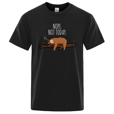 Lässiges T-Shirt Nope Not Today Faultier Kurzarm Herren T-Shirt Cartoon Folivora Tops Herren Damen T-Shirt Kurzarm 80380