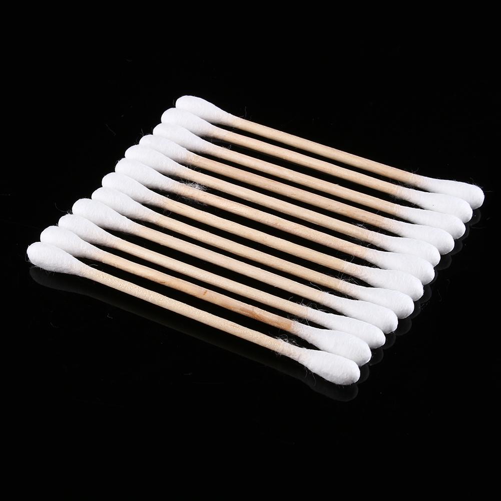 80PCs Pack High Quality Cotton Swab Double Head Health Wood Makeup Brushes Cosmetics Ear Clean
