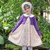 100 Day of School Cosplay Costume Set Kids Old Lady Costume Accessories Faux Pearls Necklace Glasses Crutch Floral Dress