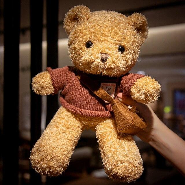 Kawaii Miś Pluszowy Miś Miękki Wypchany Słodki Miś z Ubraniami Torby Pluszowa Poduszka dla Dziewczynek Prezent Urodzinowy Lalki