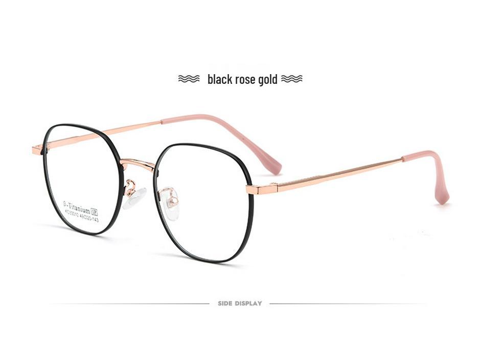 Danyang KO33010K Women's Polygon Retro Eyeglass Frame - Ultralight Non-Magnetic Titanium