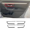 Dark Wood Grain Inner Door Handle Strip Cover Trim 4pcs For Honda CR-V 2017-2022