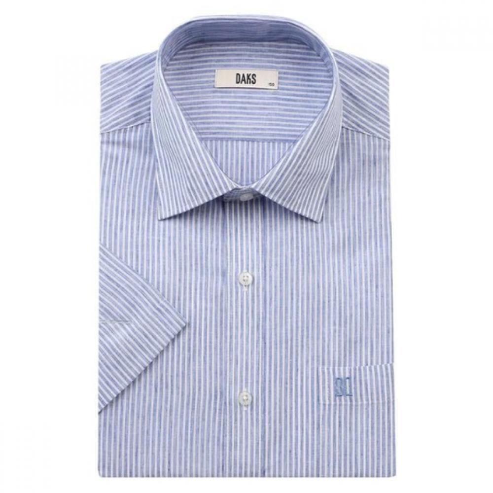 Daks 26 Year Ss Linen BlenD Stripe Summer Short Sleeve Regular Fit DreSs Shirt D DMS3SHDS120-B1/95