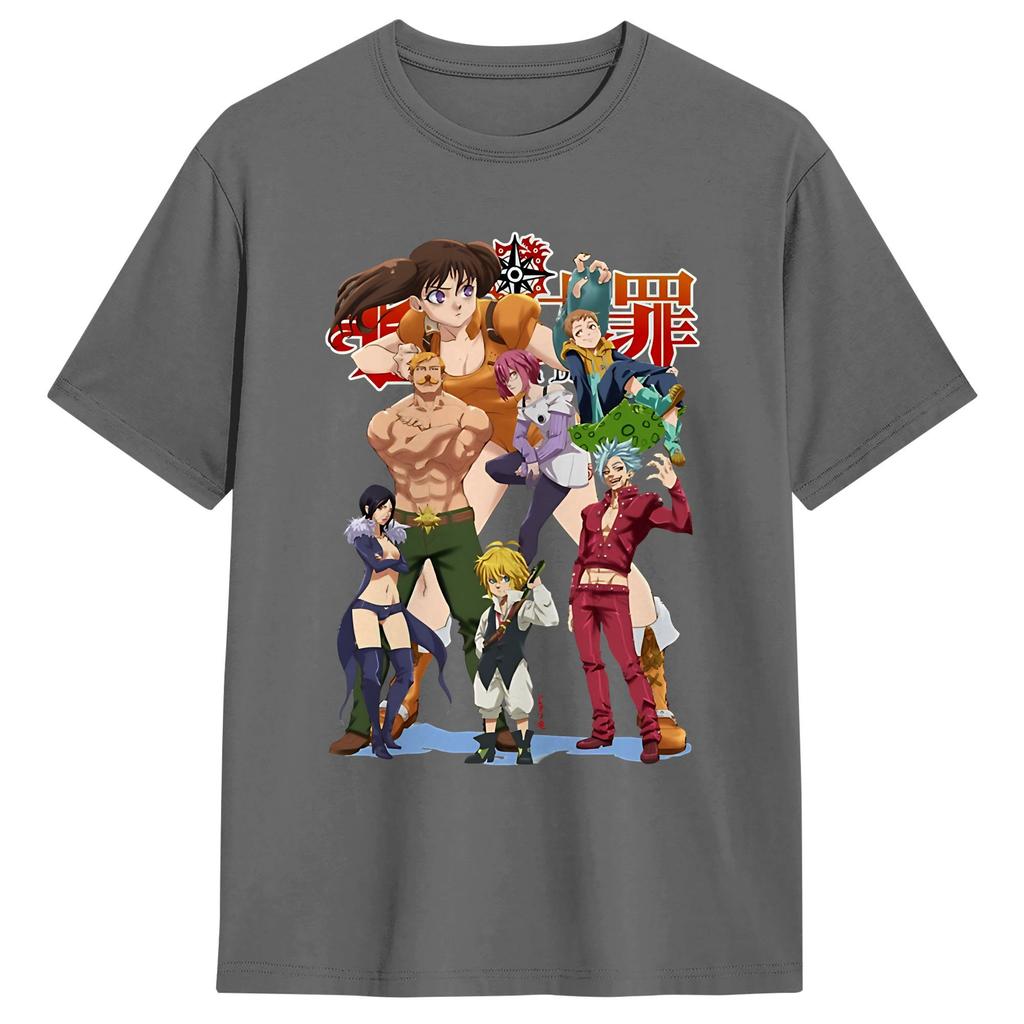 The Seven Deadly Sins Anime TShirt Summer Leisure T Shirts Cotton ONeck Oversized Top Tees Short Sleeve Awesome Tshirt