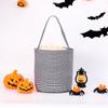 Trick or Treat Halloween Candy Basket Plaid Design Gift Container Treat Bags Large Capacity Tote Bag Style Candy Gift Bucket