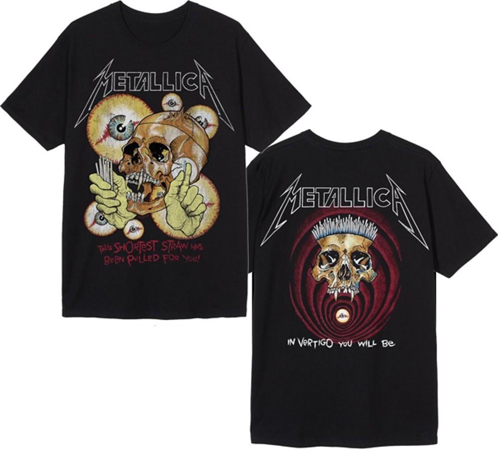 METALLICA cd lgo SHORTEST STRAW Official 2-SIDED SHIRT MED New justice for all Unisex T-Shirt XXL