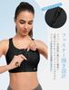 Yvette Sports Bra for No Front Large High Moisture Quick Integrated Sports 3XL Black Women, Bounce, Opening, Size, Support, Mesh, Wicking, Drying,