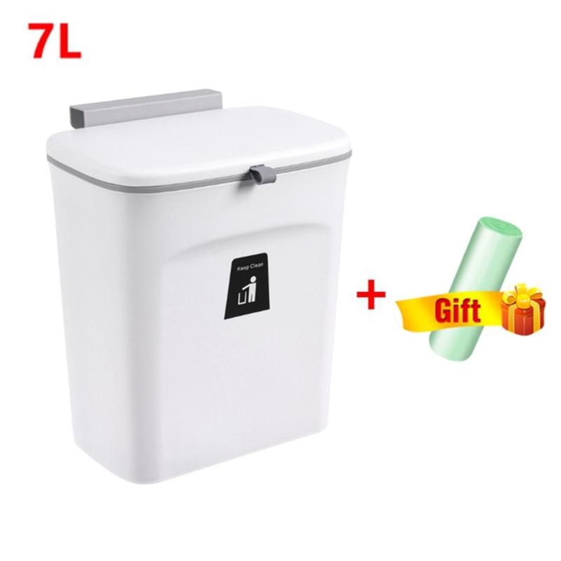 9/7L Wandmontierter Mülleimer für Küche Recycling Mülleimer Toilette Mülleimer Küchenschranktür Hängender Mülleimer mit Deckel