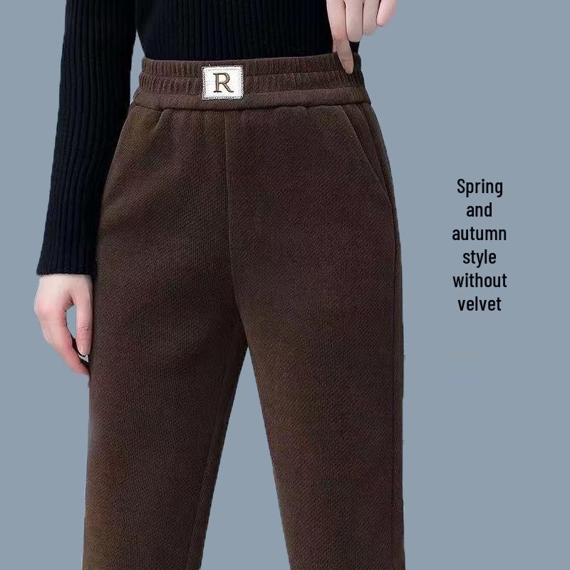 Women's Velvety Thick Chenille Straight Harem Pants - Loose, Large Size, with Pockets In Autumn/Winter Corduroy.