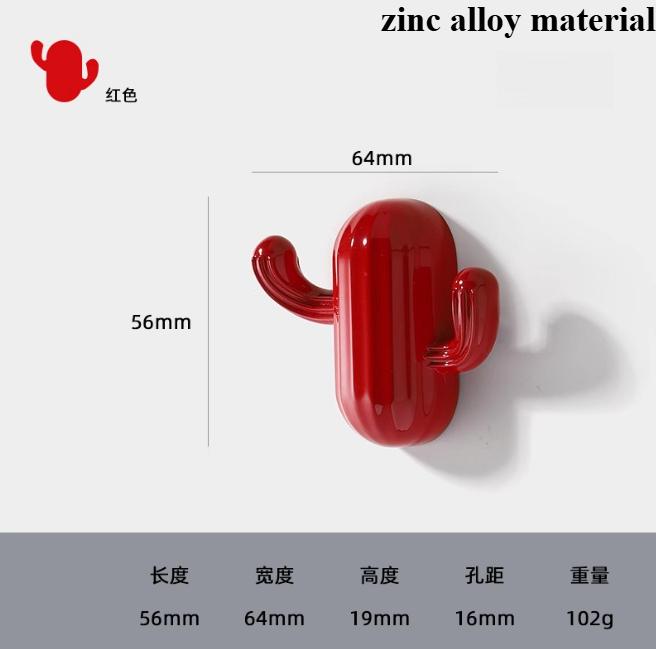 1pc Zinc Alloy Cactus Hook Cactus Hook Behind The Door Wall Mounted Coat Hook Household Hardware Accessories Screw Installation