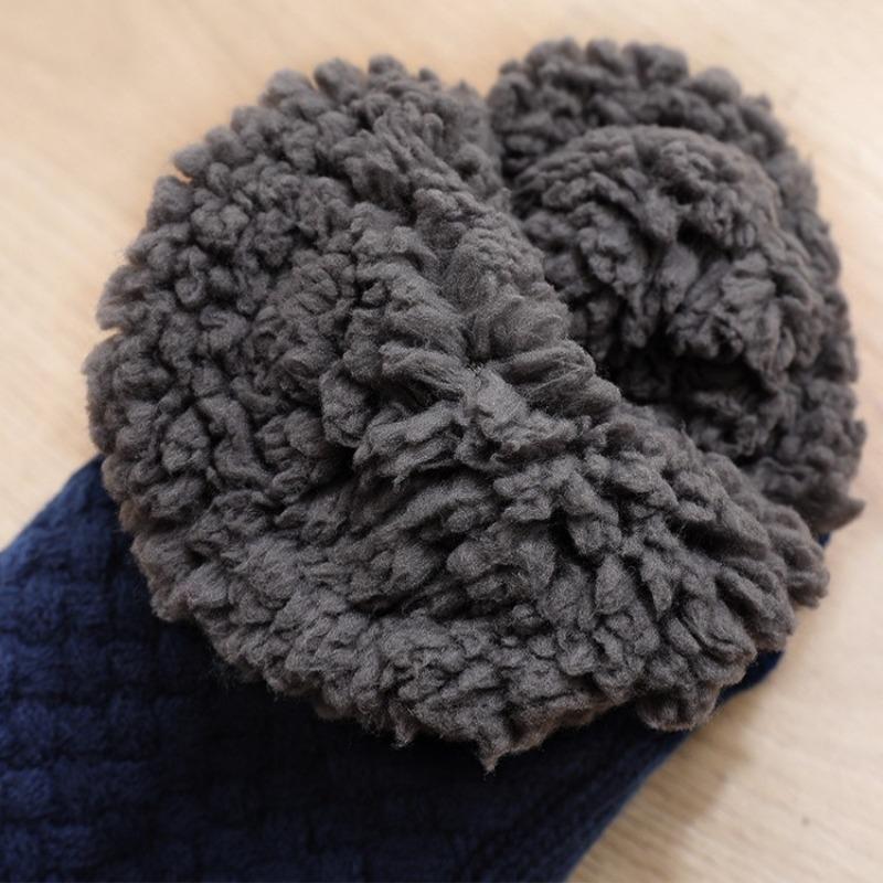 Men's and Women's Indoor Slippers Socks  Non-slip Floor Socks Knitted Adult Fleece-lined Carpet Socks Sleep Socks