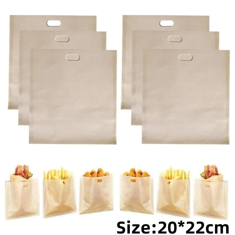 40PCS Reusable Toaster Bag Non Stick Bread Bag Sandwich Bags Fiberglass Toast Microwave Heating Pastry Tools