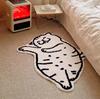 Sleepy House Cat  Cute Cream Style Cat Bedroom Side Rug Children's High-Quality Fleece Soft Carpet Home Decoration