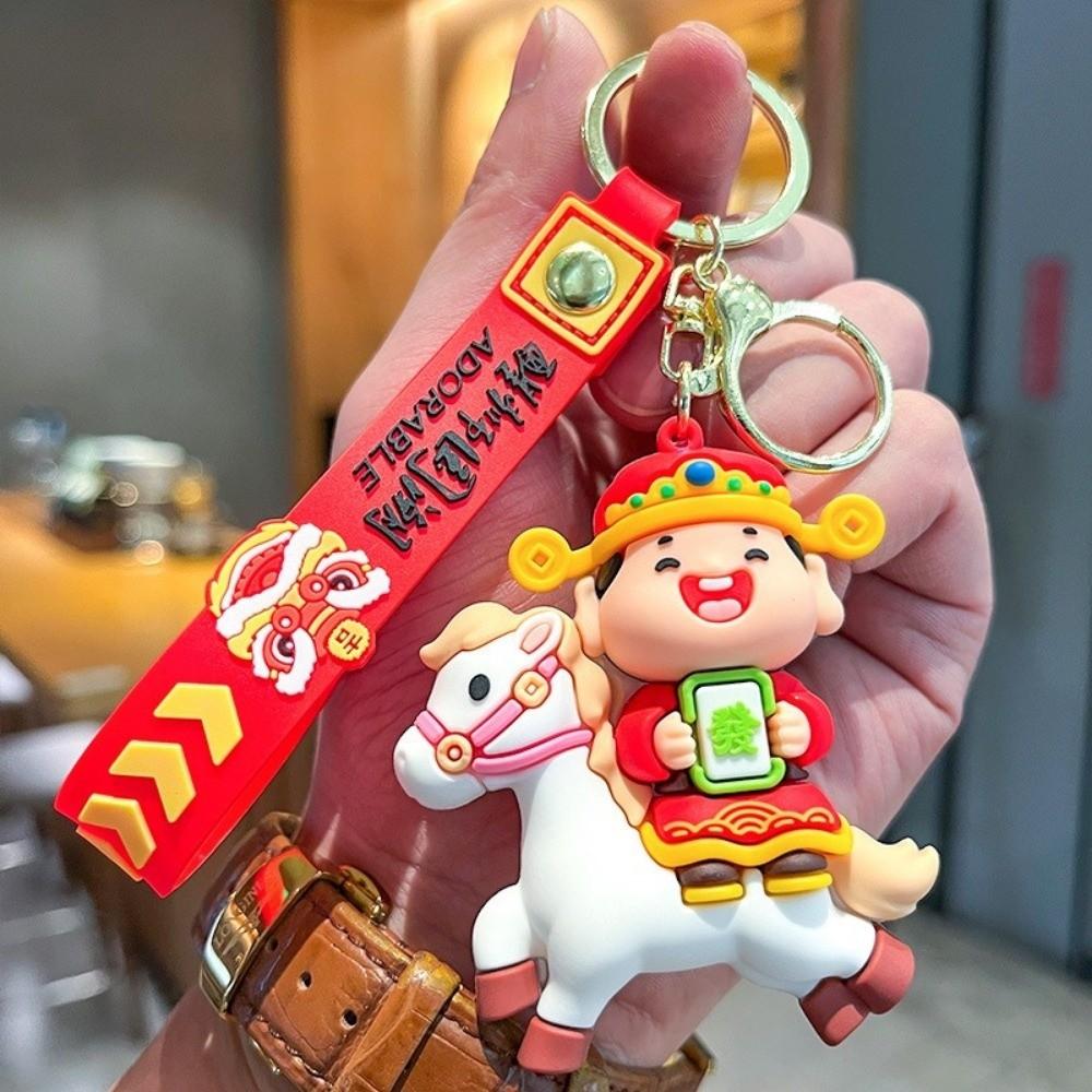 Chinese Style Horse Year Keychain Cute New Year Keyring Cartoon Horse Bag Pendant  Festive Decor