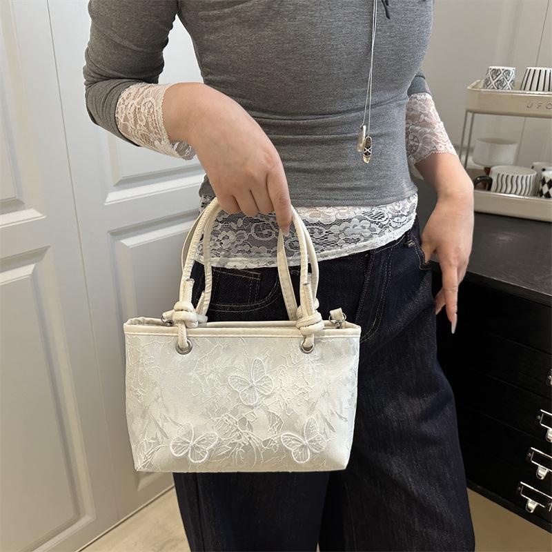 Neue chinesische Schmetterlingsbestickte kleine Tasche Damen 2025 neue trendige Mode Umhängetasche Sommer Textur tragbare Eimertasche