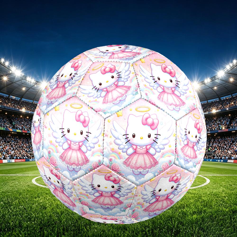 1pc Hello Kitty Pattern Football, Standard Size 5 Soccer Ball Stylish Sport Football for Competition Play and Training