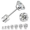 High-Quality Stainless Steel Double-Head Zircon Stud Earrings - Versatile Fashion Jewelry
