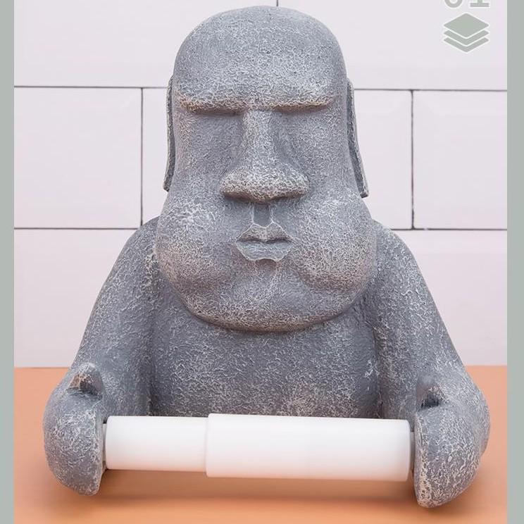 Moai Toilettenpapierhalter zur Wandmontage - Skurriles & Kreatives Design