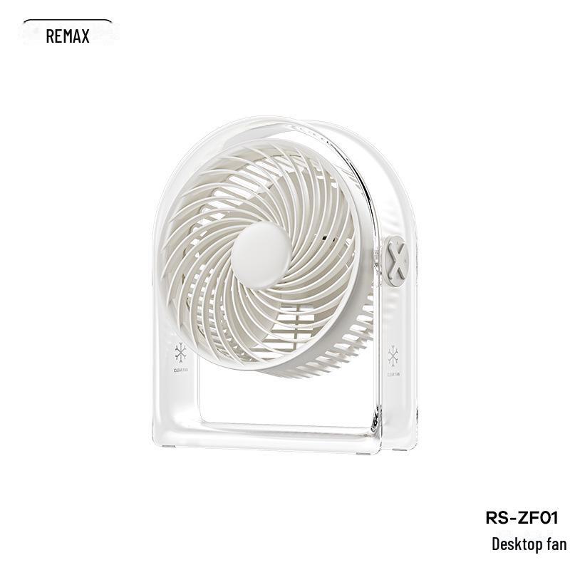 

Прозрачный настольный вентилятор Remax USB с возможностью подзарядки — долговечный, компактный и идеальный для использования в офисе белый