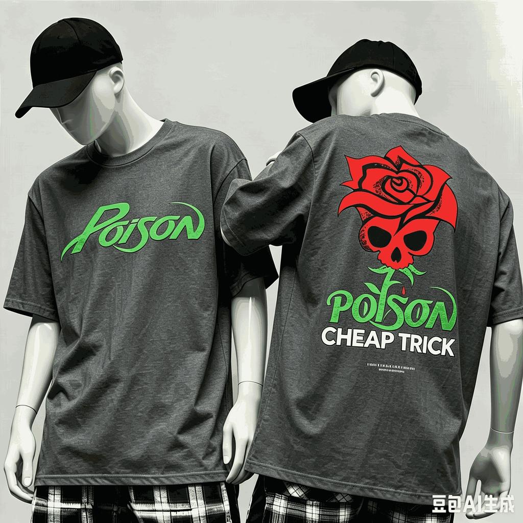 Poison Band World Tour T Shirt Unisex Unisex Fashion Vintage Hip Hop Streetwear Male Tshirts Oversized Unisex Harajuku Hip Hop Soft
