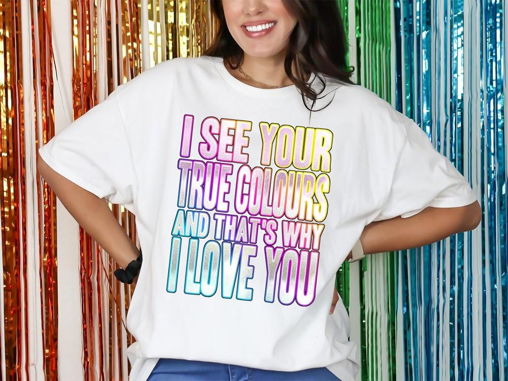 

Я вижу твои истинные цвета Футболка Фанковый принт Маскарад Выходные 80-е Женская футболка M