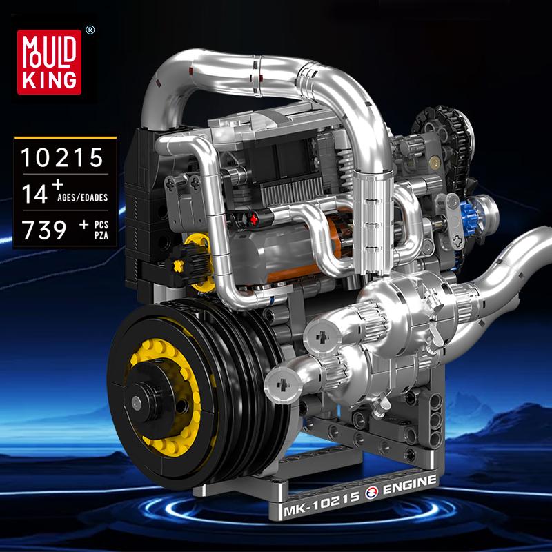 Mould King 10215 Der Supercar-Motor Baustein Montage Sportwagenmotor Steinbausatz Technische Auto Spielzeuge Kinder Weihnachtsgeschenk