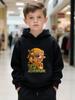 Giacca per Bambini Stampata Stile Gioco Avventura Super Orso - Felpa con Cappuccio Casual Quotidiana alla Moda per Ragazzi e Ragazze