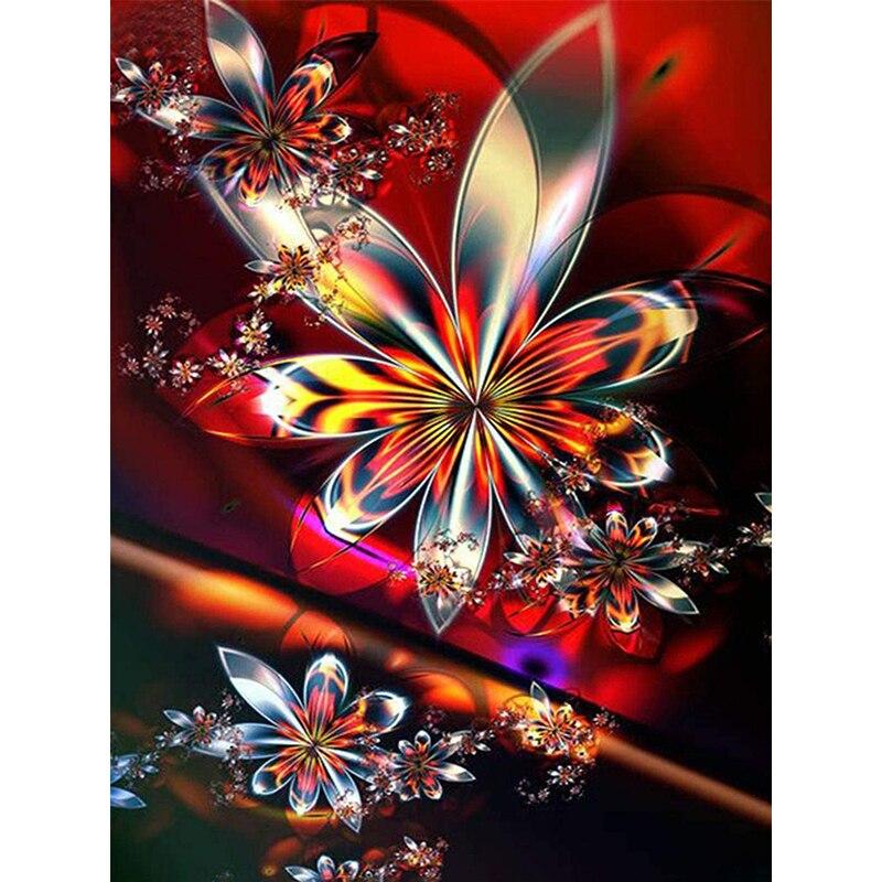 New 5D DIY Diamond Painting Full Round Drill Abstract Flower Cross Stitch Scenery Diamond Embroidery Crafts Home Decor
